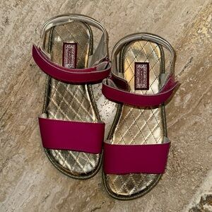 Girls L’ Amour pink and gold sandals